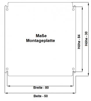 Stahlblech Schaltschrank 800x1000x300 mm HBT 1-türig IP66 mit verzinkter Metall-Montageplatte und Erdungsband